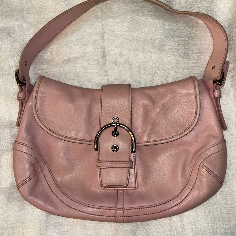 Pink Leather Shoulder Bag
